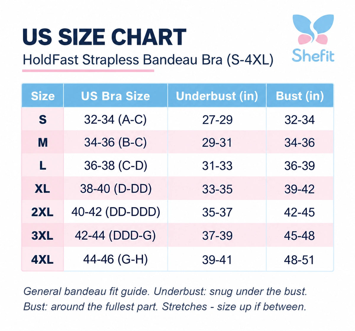 HoldFast™ Strapless Bandeau Bra (S–4XL)