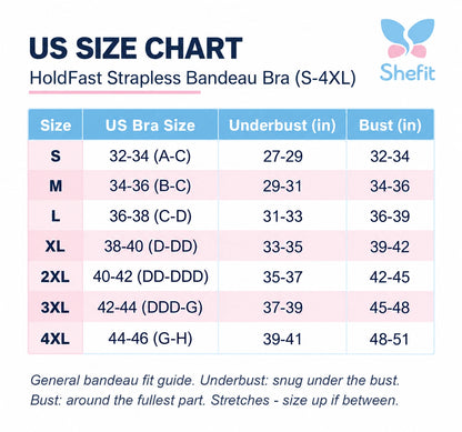 HoldFast™ Strapless Bandeau Bra (S–4XL)